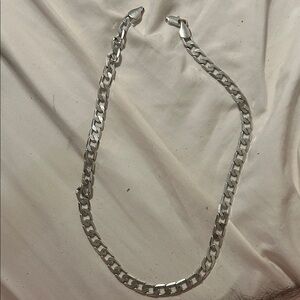 Sterling-Style Silver Cuban Link Chain Necklace for Men